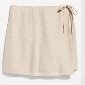 Old Navy wrap front mini skort natural linen